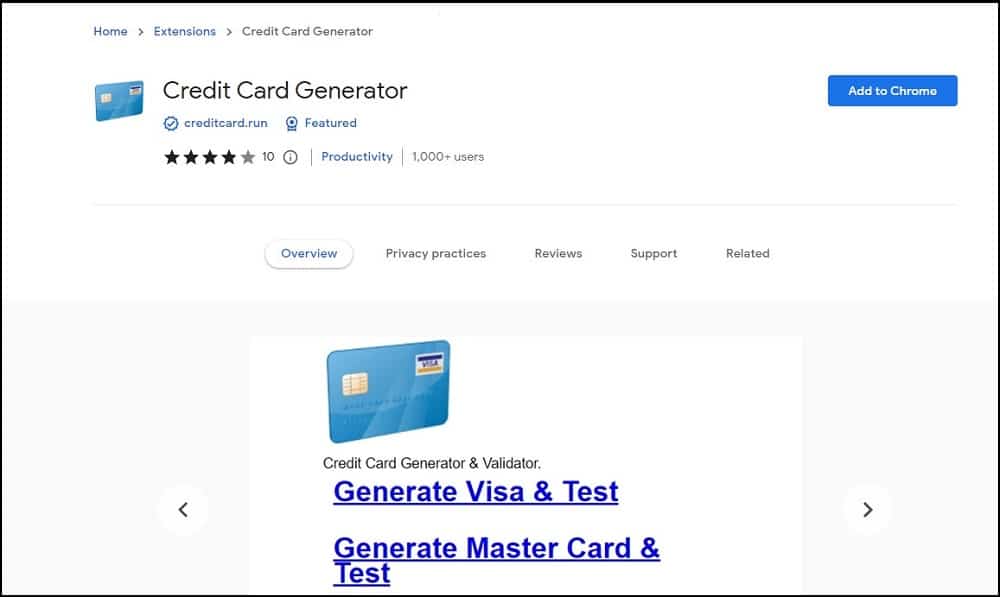 CreditCardGenerator Homepage