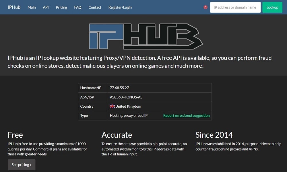 IPHub Homepage