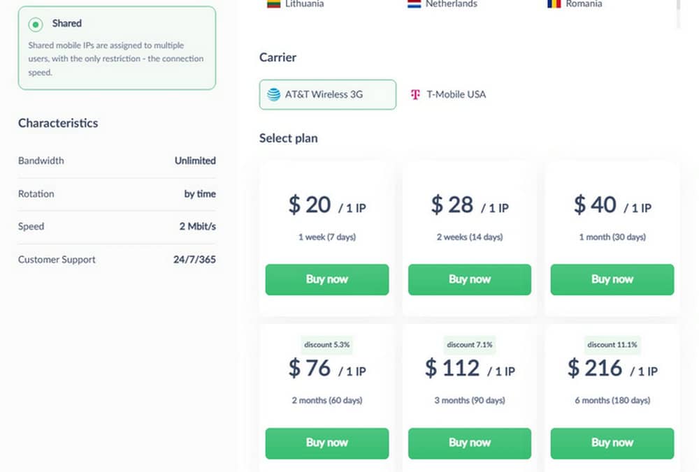 Proxy-Seller Mobile Proxy Price New