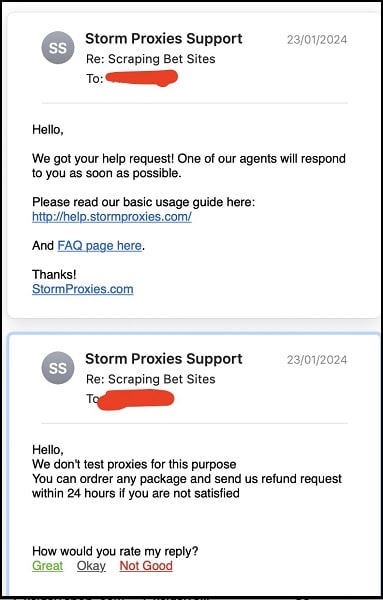 Customer Support of Stormproxies