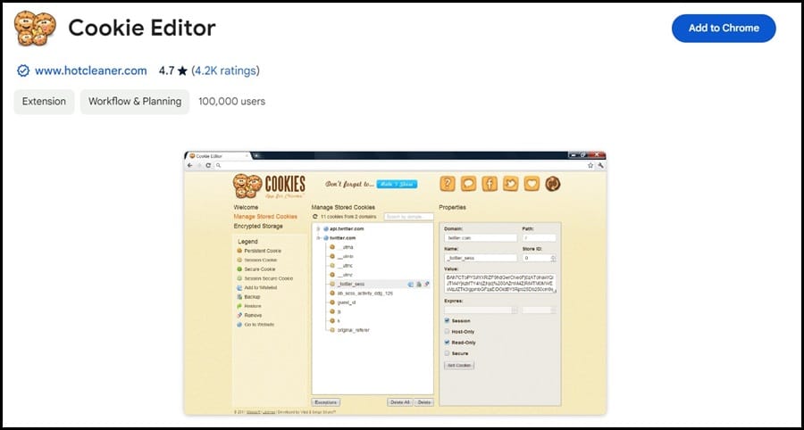 HotCleaner Cookie Editor