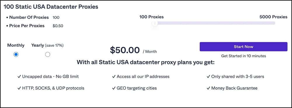 US Static Datacenter Proxies with Proxyrack