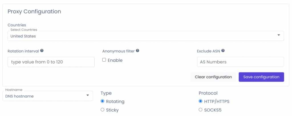 DataImpulse Proxy configuration