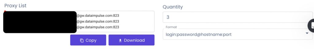 DataImpulse Proxy list configuration