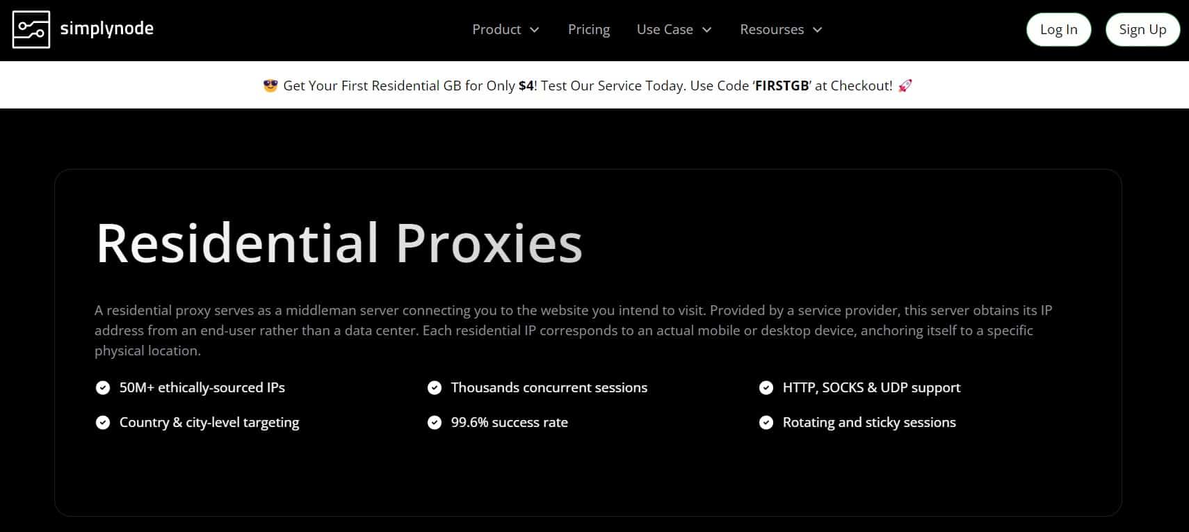 SimplyNode residential proxy