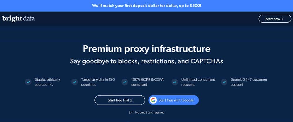 Bright Data - Deposit 500 USD and get 500 USD free