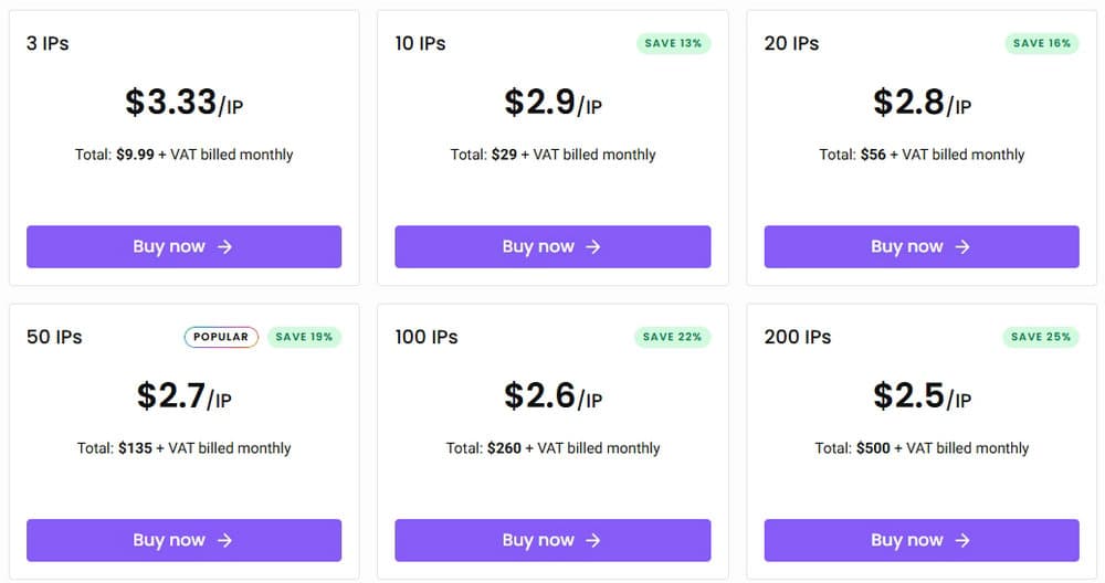Decodo ISP Proxy Pricing