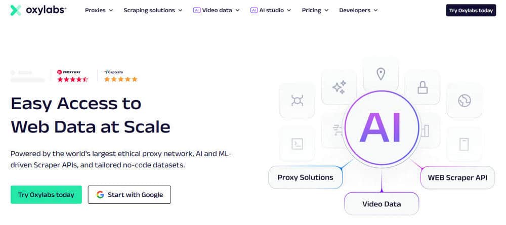 Oxylabs Homepage