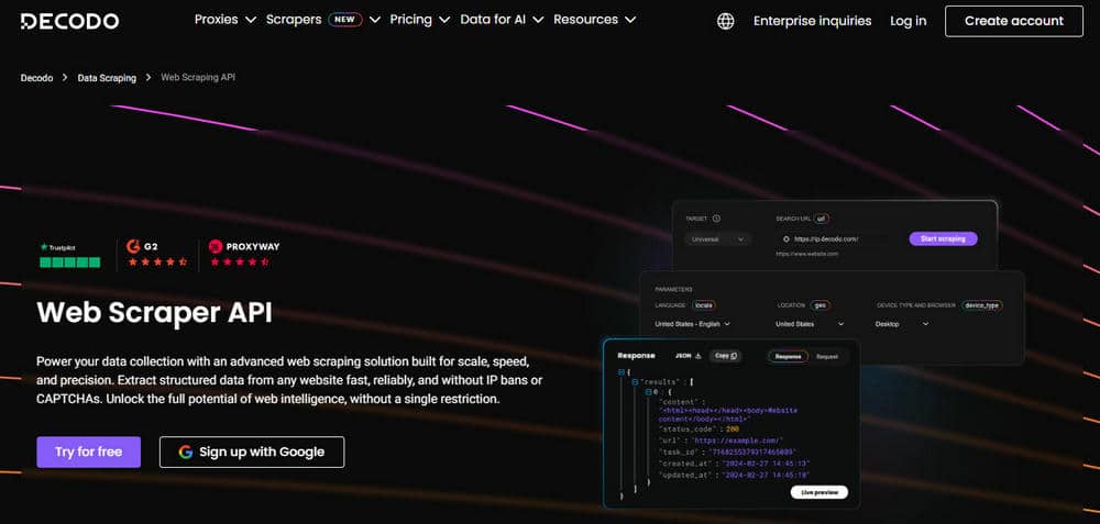 Decodo Web Scraper API