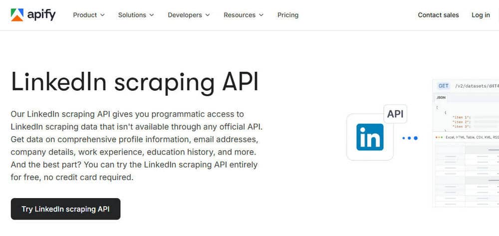 Apify LinkedIn Scraping API