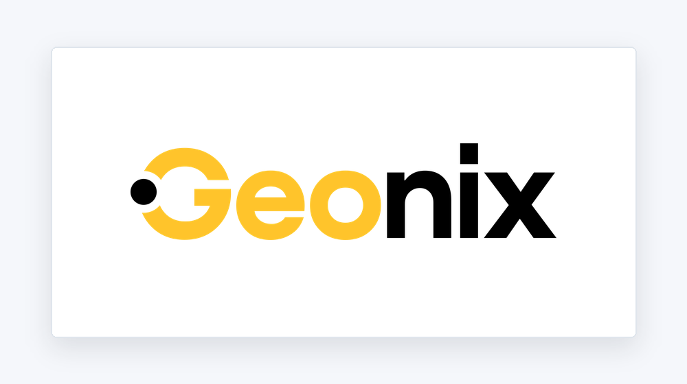 Geonix logo shown in a clean merchant brand card