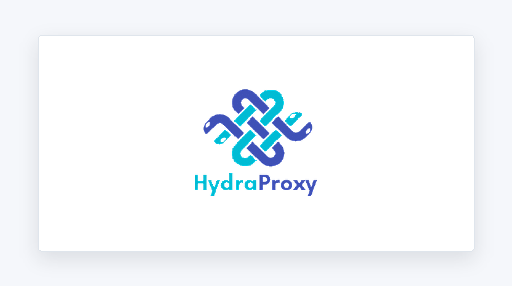HydraProxy logo shown in a clean merchant brand card