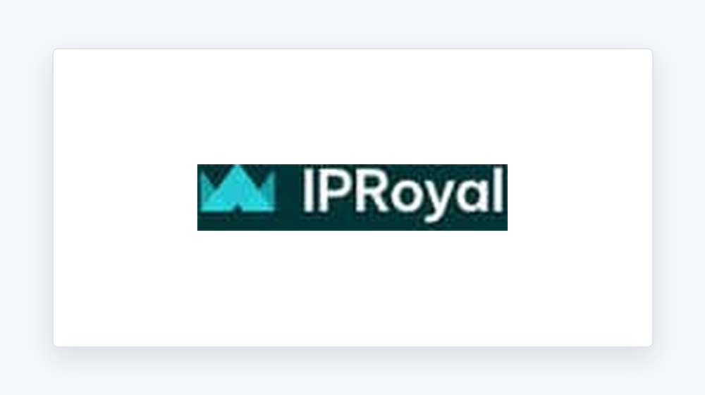 IPRoyal logo area shown in a clean merchant brand card